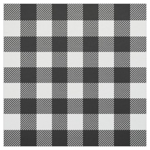 Black and White Buffalo Plaid Fabric