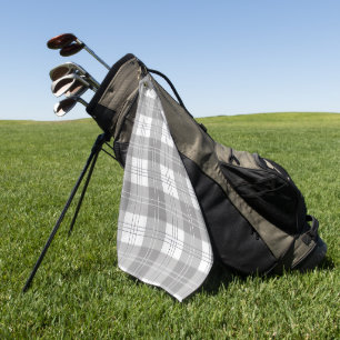 Black and White Buffalo Plaid Golf Towel