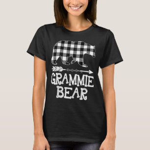 Black And White Buffalo Plaid Grammie Bear Christm T-Shirt