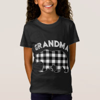 Black And White Buffalo Plaid Grandma Bear Christm