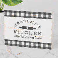 Black and White Buffalo Check Kitchen Plaque