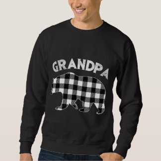 Black And White Buffalo Plaid Grandpa Bear Christm Sweatshirt