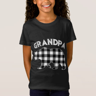 Black And White Buffalo Plaid Grandpa Bear Christm T-Shirt