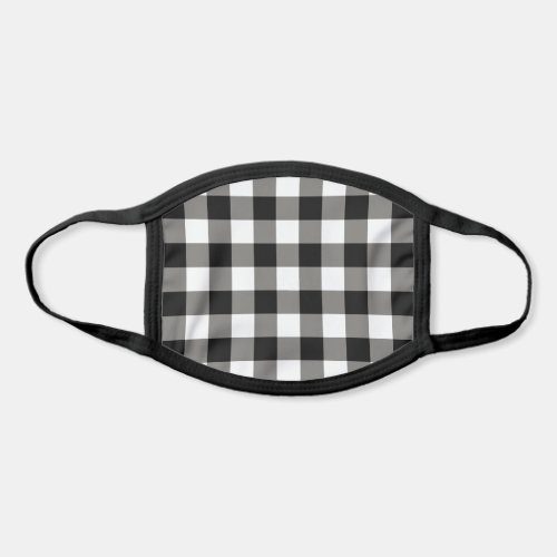 Black and White Buffalo Plaid Holiday Face Mask