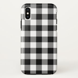 Black and White Buffalo Plaid iPhone X iPhone X Case