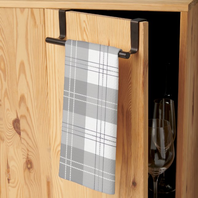 Black and White Buffalo Plaid Kitchen Towel (Thirds Fold)