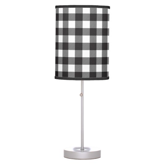 Black and White Buffalo Plaid Lamp (Front)