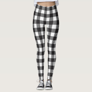 Black and White Buffalo Plaid Leggings