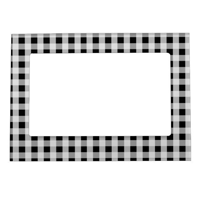 Black and White Buffalo Plaid Magnetic Frame (Front)