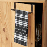 Black and white buffalo plaid monogram name kitchen towel<br><div class="desc">Rustic black and white buffalo plaid pattern,  personal Kitchen towel
You can personalize it and add your name.</div>
