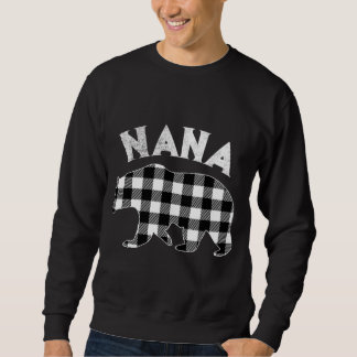 Black And White Buffalo Plaid Nana Bear Christmas Sweatshirt