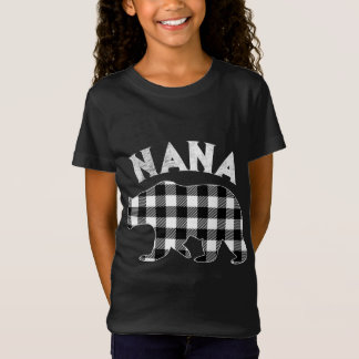 Black And White Buffalo Plaid Nana Bear Christmas T-Shirt