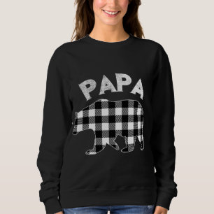 Black And White Buffalo Plaid Papa Bear Christmas  Sweatshirt