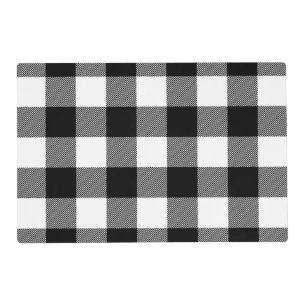 Black and White Buffalo Plaid Placemat