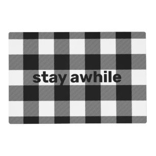 Black and White Buffalo Plaid Placemat