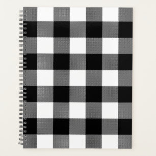 Black and White Buffalo Plaid Planner