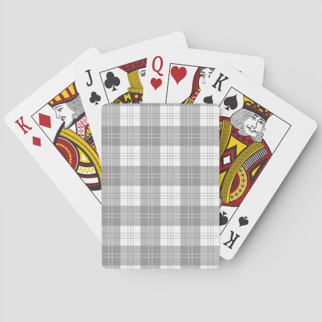 Black and White Buffalo Plaid Poker Cards (Back)