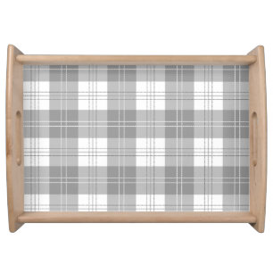 Black and White Buffalo Plaid Serving Tray