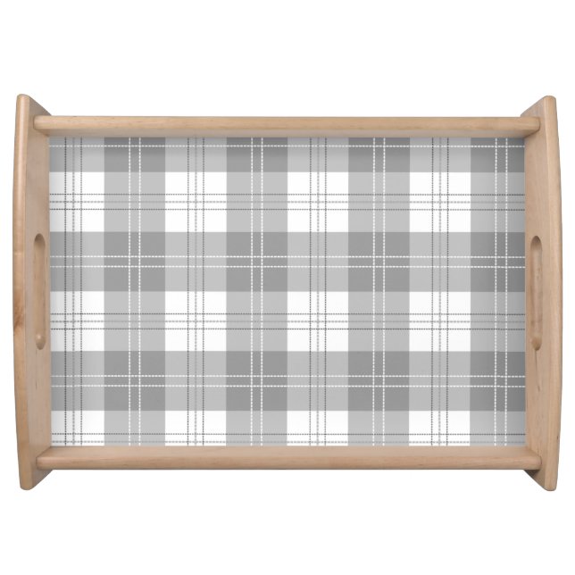 Black and White Buffalo Plaid Serving Tray (Front)