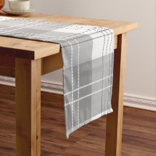 Black and White Buffalo Plaid Short Table Runner