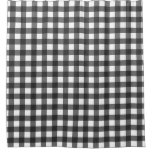 Black and White Buffalo Plaid Shower Curtain