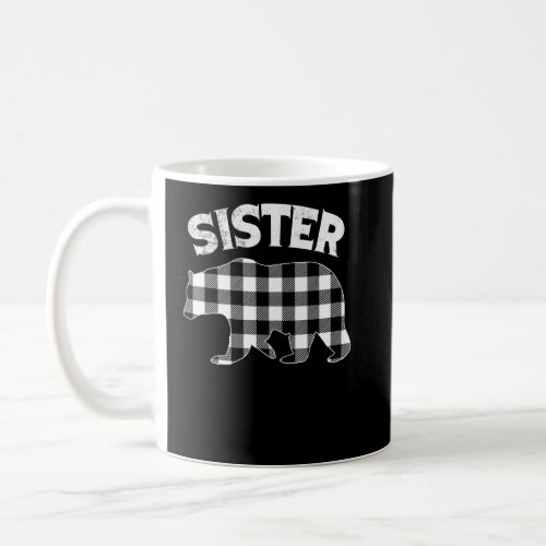 Black And White Buffalo Plaid Sister Bear Christma Coffee Mug