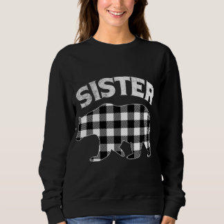 Black And White Buffalo Plaid Sister Bear Christma Sweatshirt