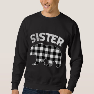 Black And White Buffalo Plaid Sister Bear Christma Sweatshirt