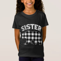 Black And White Buffalo Plaid Sister Bear Christma
