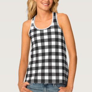 Black and White Buffalo Plaid Tank Top