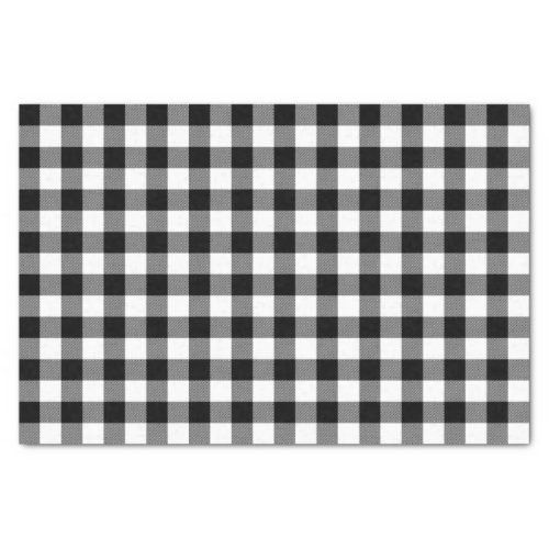 Black and White Buffalo Plaid Tissue Paper