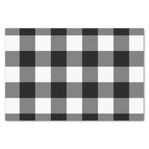 Black and White Buffalo Plaid Tissue Paper