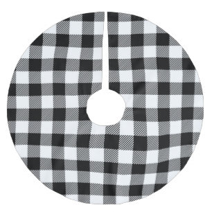 Black and White Buffalo Plaid Tree Skirt
