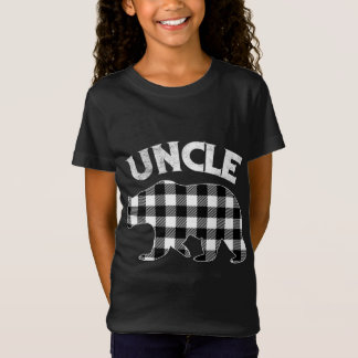 Black And White Buffalo Plaid Uncle Bear Christmas T-Shirt