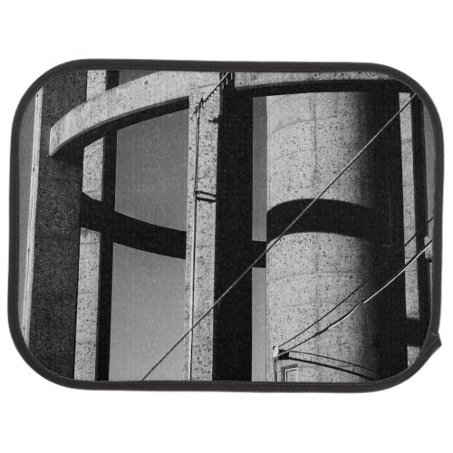 Black and white building abstract  car floor mat
