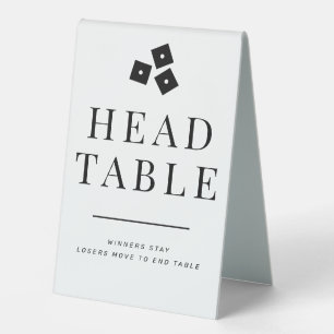 Black and White Bunco Head Table Tent