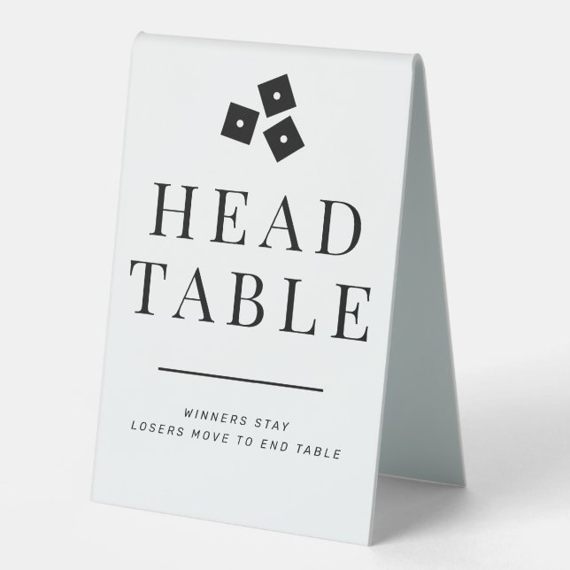 Black and White Bunco Head Table Tent (Front)