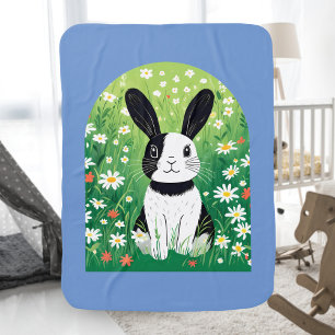 Black And White Bunny Baby Blanket
