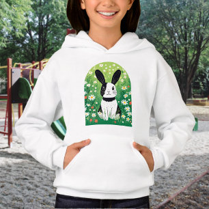 Black And White Bunny Hoodie