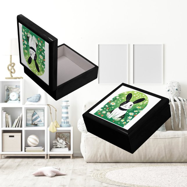 Black And White Bunny Jewelry Keepsake Box (Creator Uploaded)