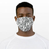 Black and White Bunny Rabbit Animal Pattern Adult Cloth Face Mask (Worn)