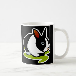 black and white bunny rabbit coffee mug