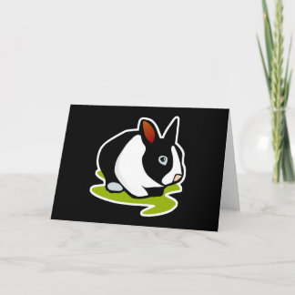 black and white bunny rabbit holiday card