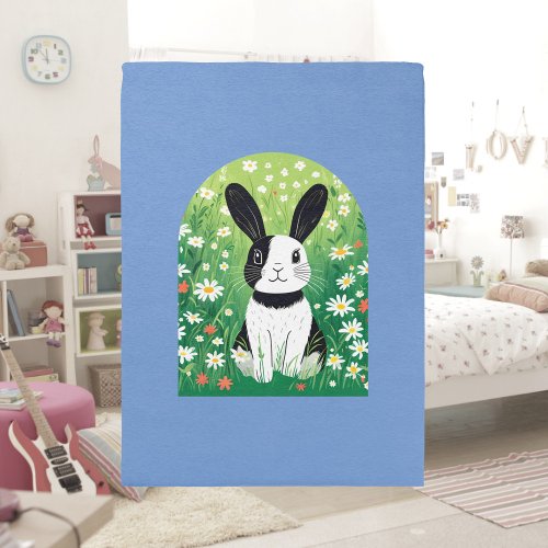 Black And White Bunny Rug