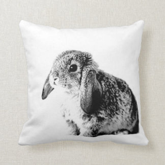 Black and White Bunny Throw Pillow