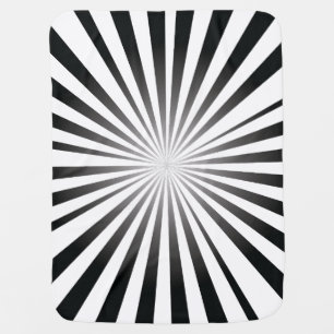 Black and White Burst Baby Blanket