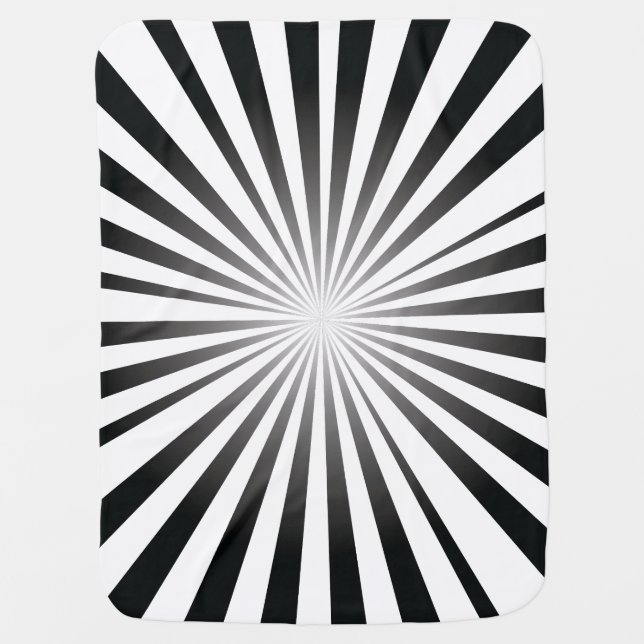 Black and White Burst Baby Blanket (Front)
