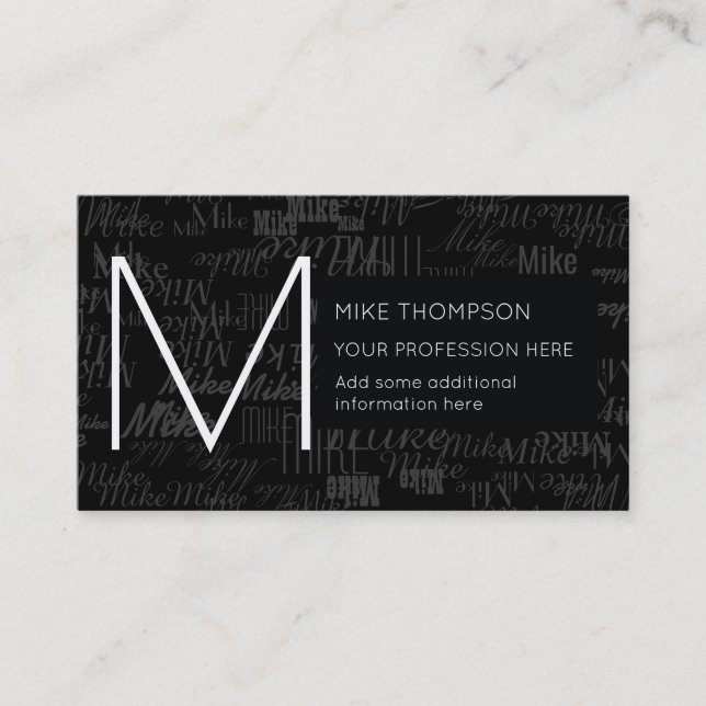 black and white business card (Front)