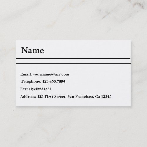 Black and White Business Card Template