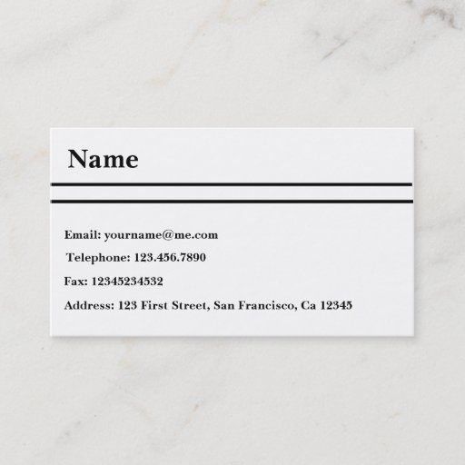 Customizable Black and White Business Card Template